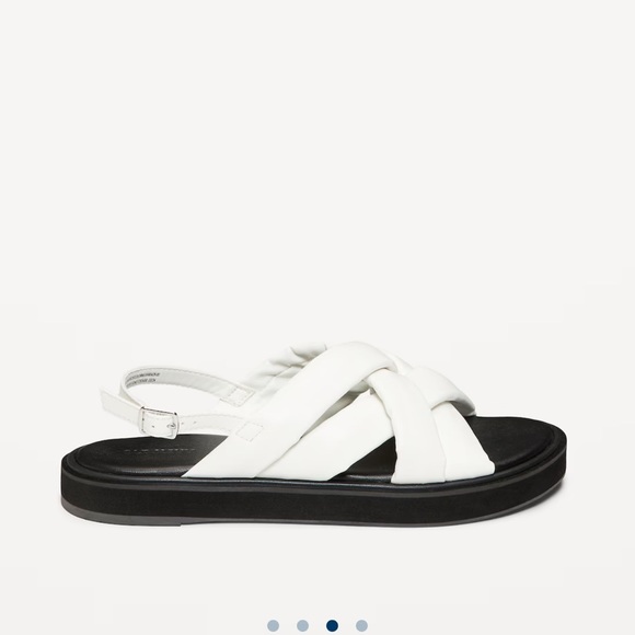 NWT OLD NAVY Puffy Cross-Strap Flatform Sandals Color: Bone SIZE 7 - Picture 3 of 4